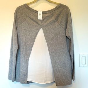 Loft mixed media long sleeve t-shirt NWT